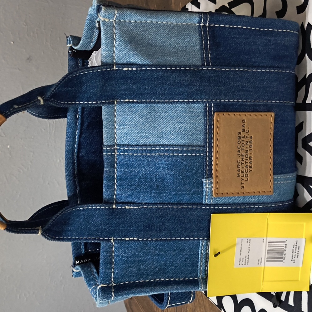 Marc Jacobs Denim Blue Tote with Tan Handles - Picture 4 of 4
